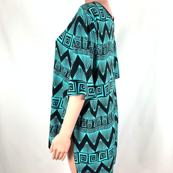 CATO turquoise and black High Low Tribal print - Picture 4 of 6